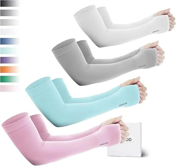 8PCS/4Pairs Mixed Color Sun Protection Sleeves Breathable Quickly Dry Arm Sleeves Driving Sports Outdoor Arm Sleeves