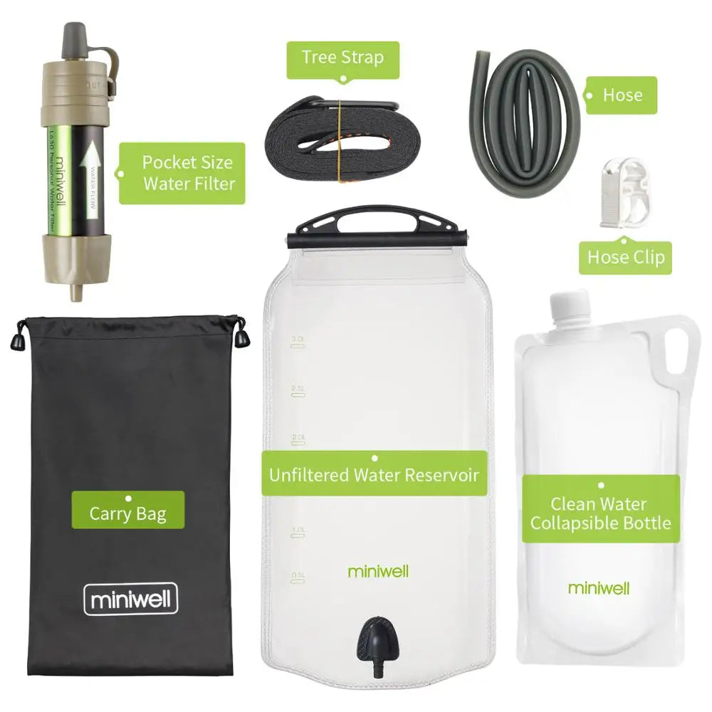 Miniwell Outdoor Gravity Water Filter System For Hiking