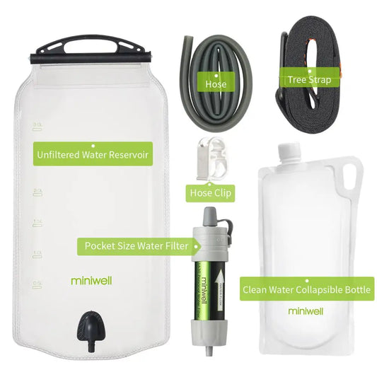 Miniwell Outdoor Gravity Water Filter System For Hiking