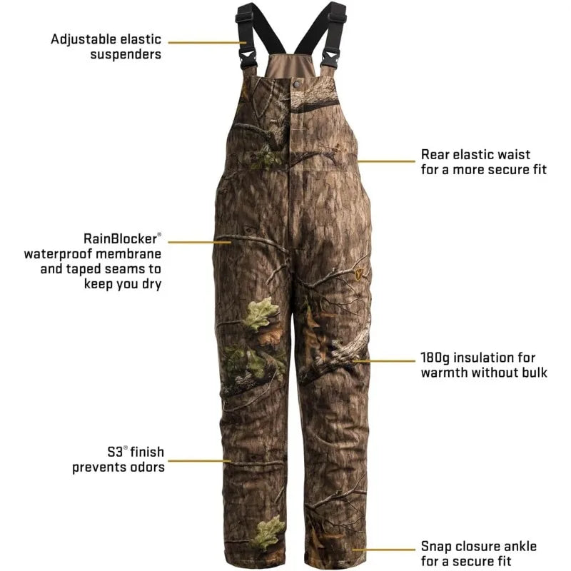 SCENTBLOCKER Scent Blocker Drencher Insulated Waterproof Camo Hunting Bibs for Men