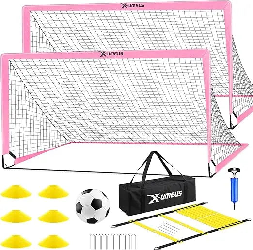 XMSJ Kids Soccer Goal Set Portable Backyard Pop Up Training