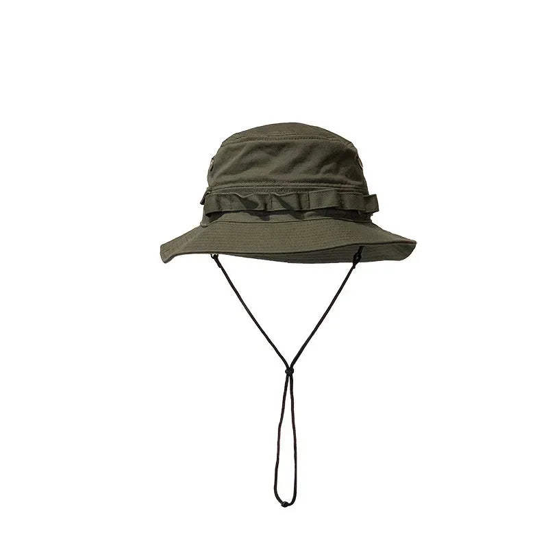Unisex Outdoor UV Protection Wide Brim Bucket Hat Safari
