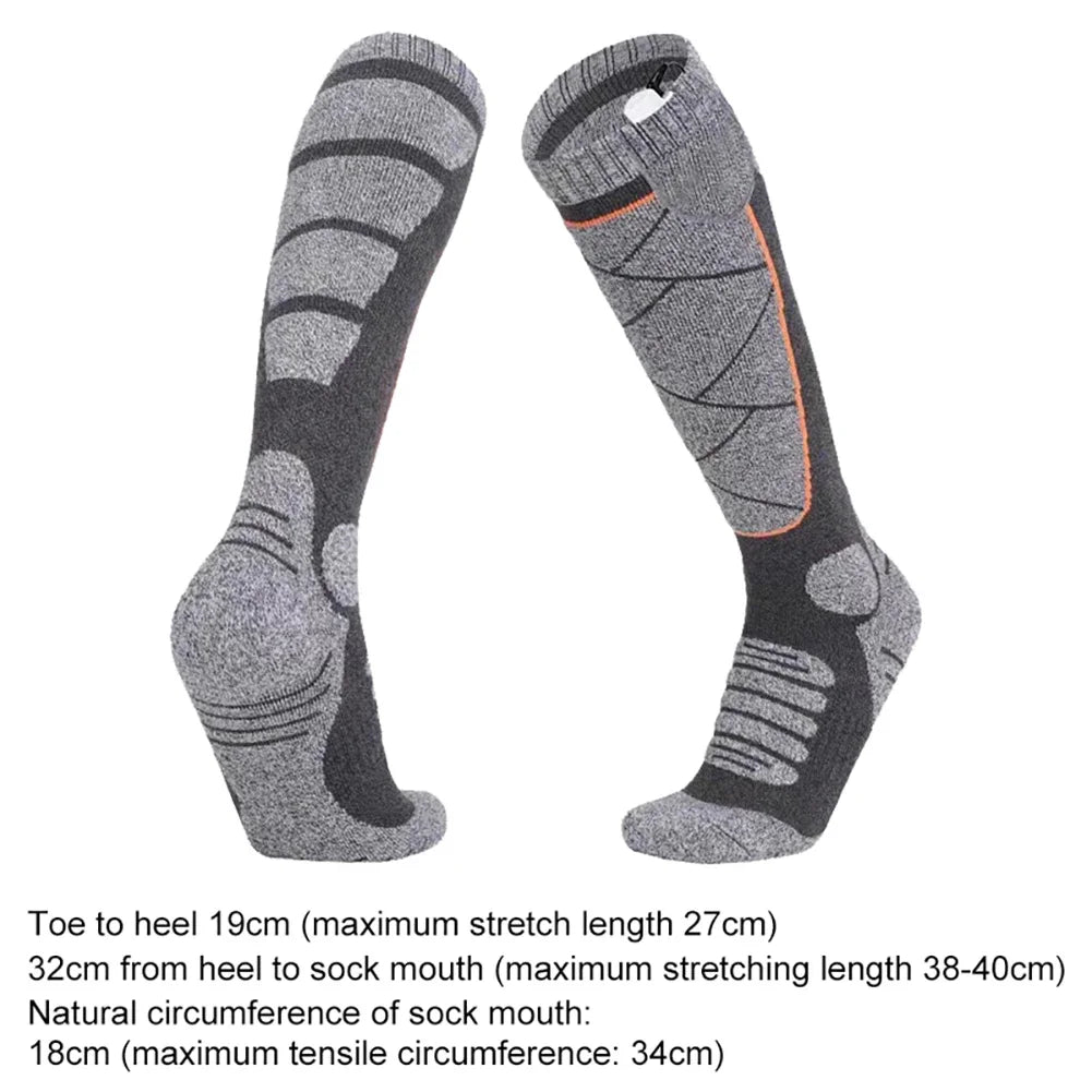 Electric Foot Warm Socks 3.7v Battery Heating Socks Elastic Comfortable 3 Modes Adjustable for Fishing Camping for Hiking Skiing
