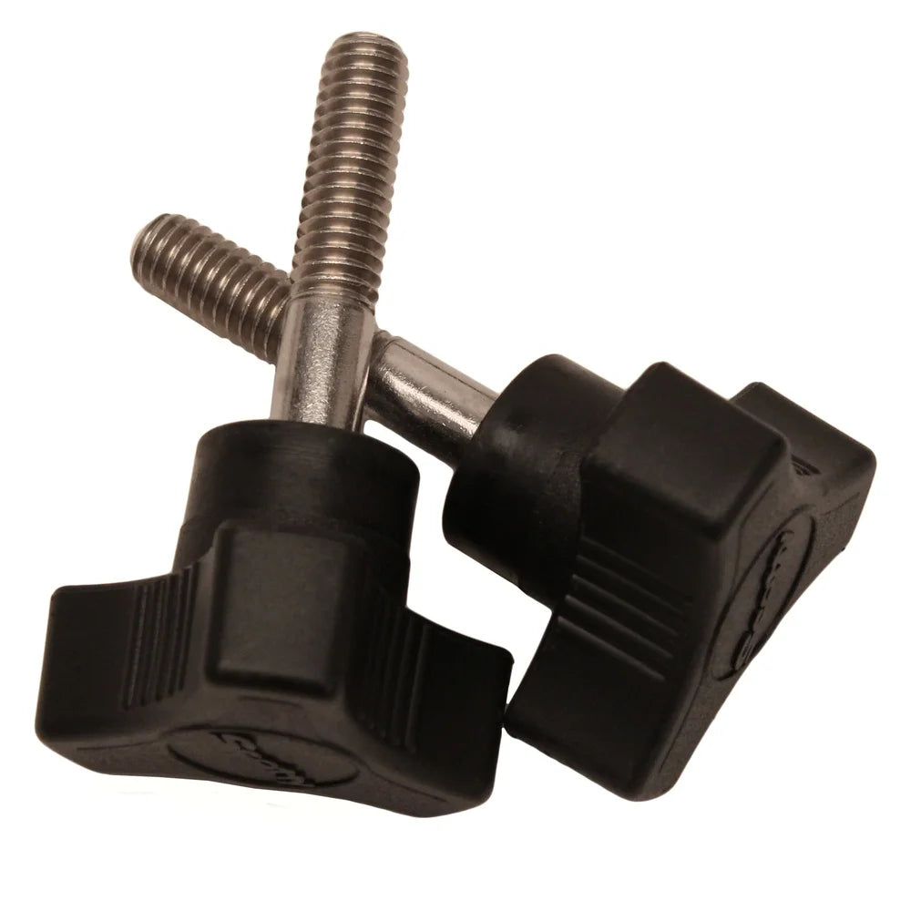 2 Pack Star Knobs Replacement Fishing Equipment 5/16 x 2 1/4 Inch Rod Holder Accessories Durable Black