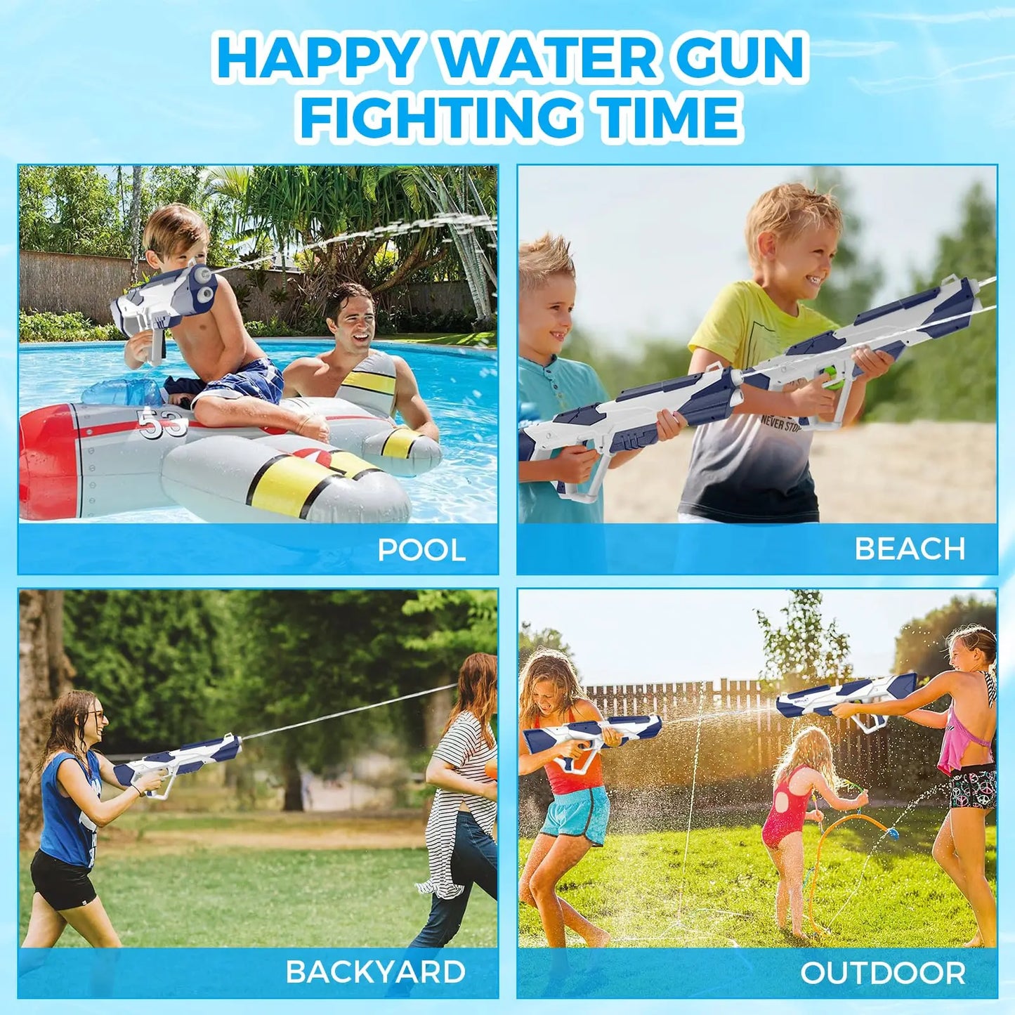 CONUSEA Electric Water Gun Squirt Pistol Space Battle Toys