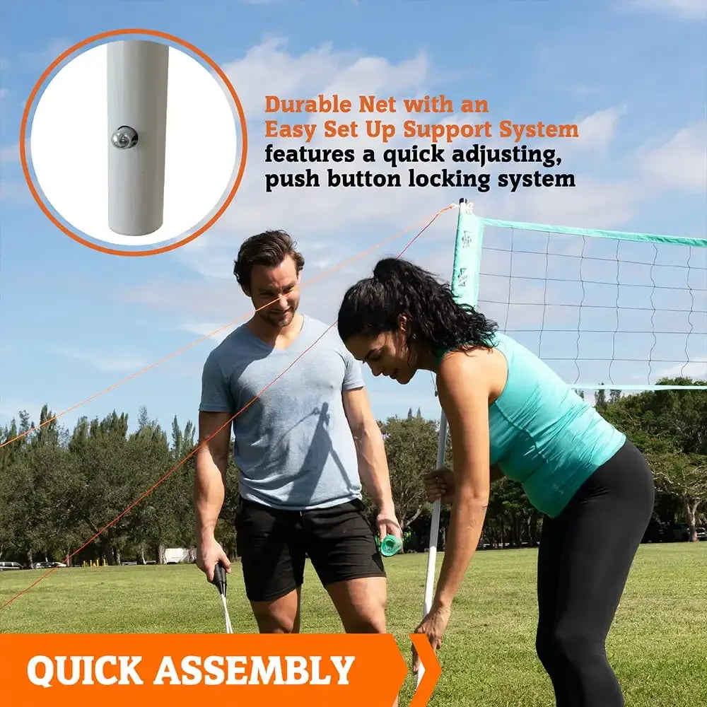 Complete Outdoor Sports Set 20ft Net, Adjustable for Backyard Volleyball Badminton, Includes All Accessories for Family Fun