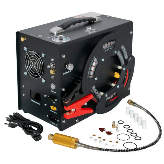 TUDIVING-Portable 4500Psi Pcp Air Compressor,300Bar High Pressure Air Compressor Scuba Tank Compressor HPA Pump Fill Station