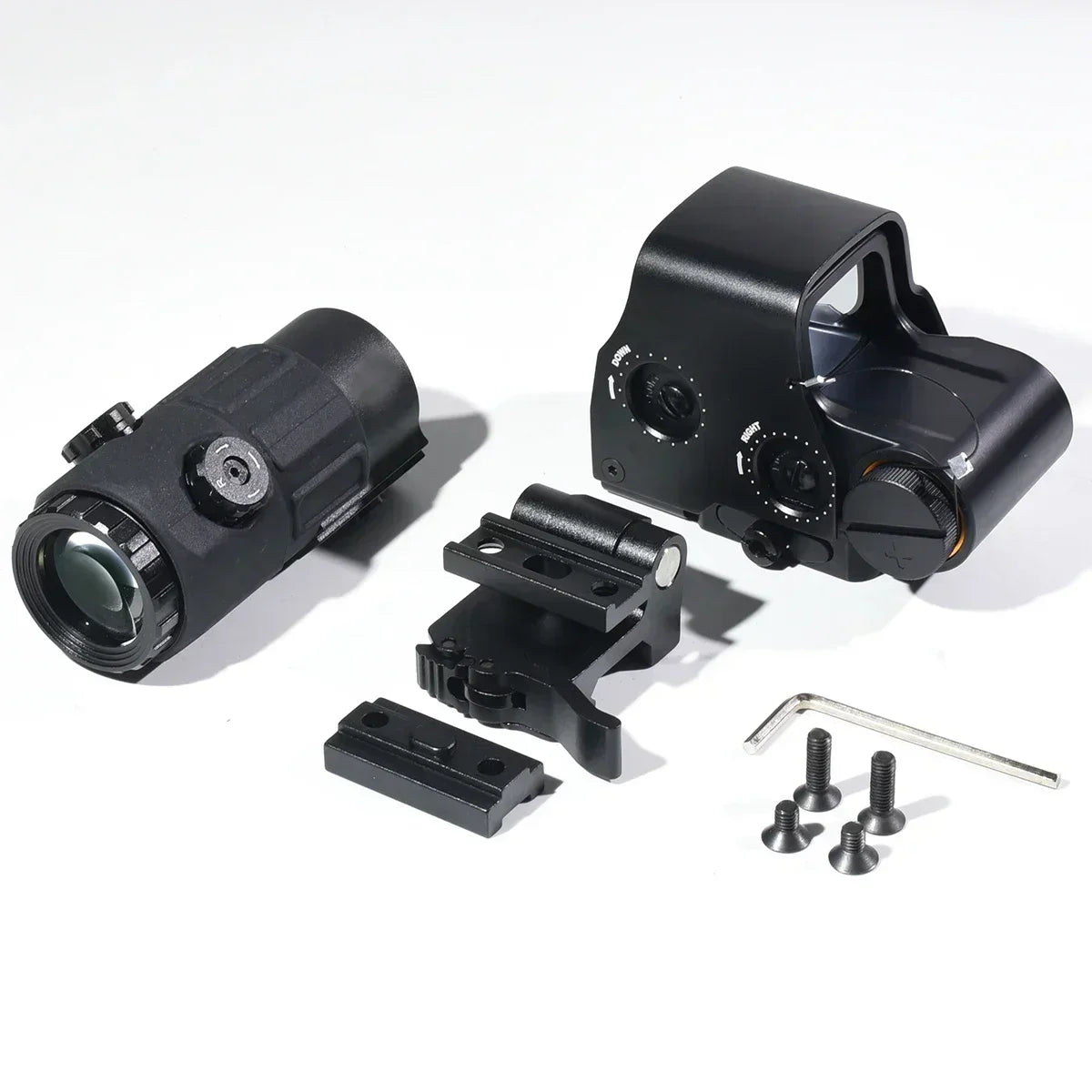 558 G33 Combo Hunting Holographic Sight Red Green Dot Reflex Tactical G43 G45 3X 5X Magnifier Sight Folding Side Flip Riflescope