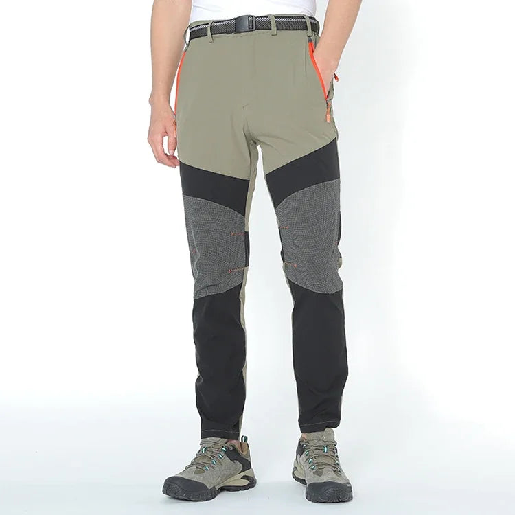 Men's mountaineering outdoor pants with four-sided elastic quick drying pants, light and thin summer elastic breathable quick dr