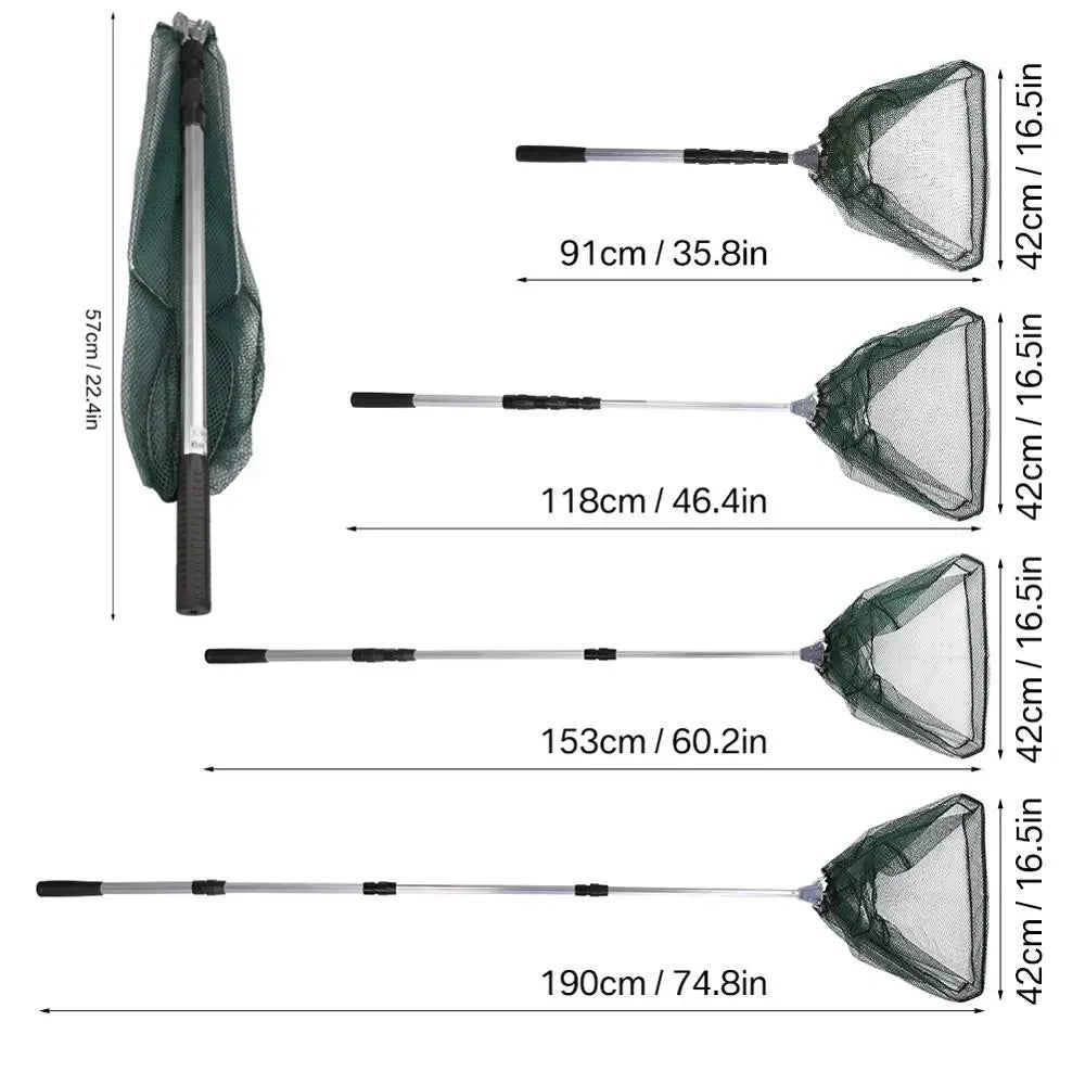 Portable Telescopic Landing Net Aluminum Alloy For Fishing