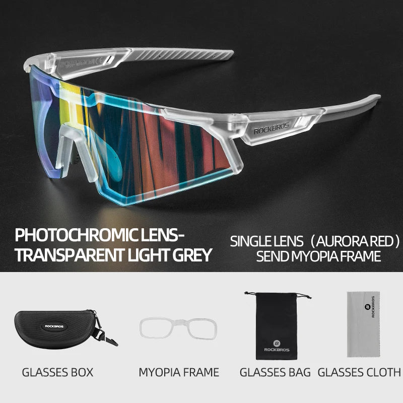 ROCKBROS Polarized Photochromic Bike Glasses Outdoor UV400 Bicycle Eyewear Sunglasses Sports MTB Road Cycling Glasses Goggles