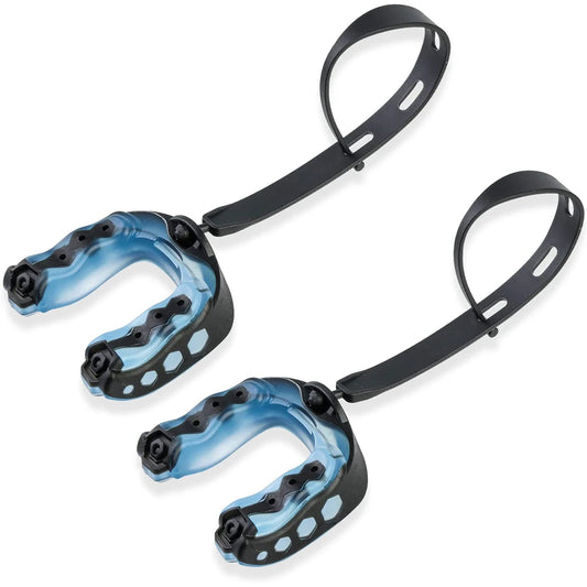 2pcs Football Mouth Guard Professional Sports Mouth Braces for Kids Soft Youth Football Mouthpiece with Strap Boxing Mouthguard