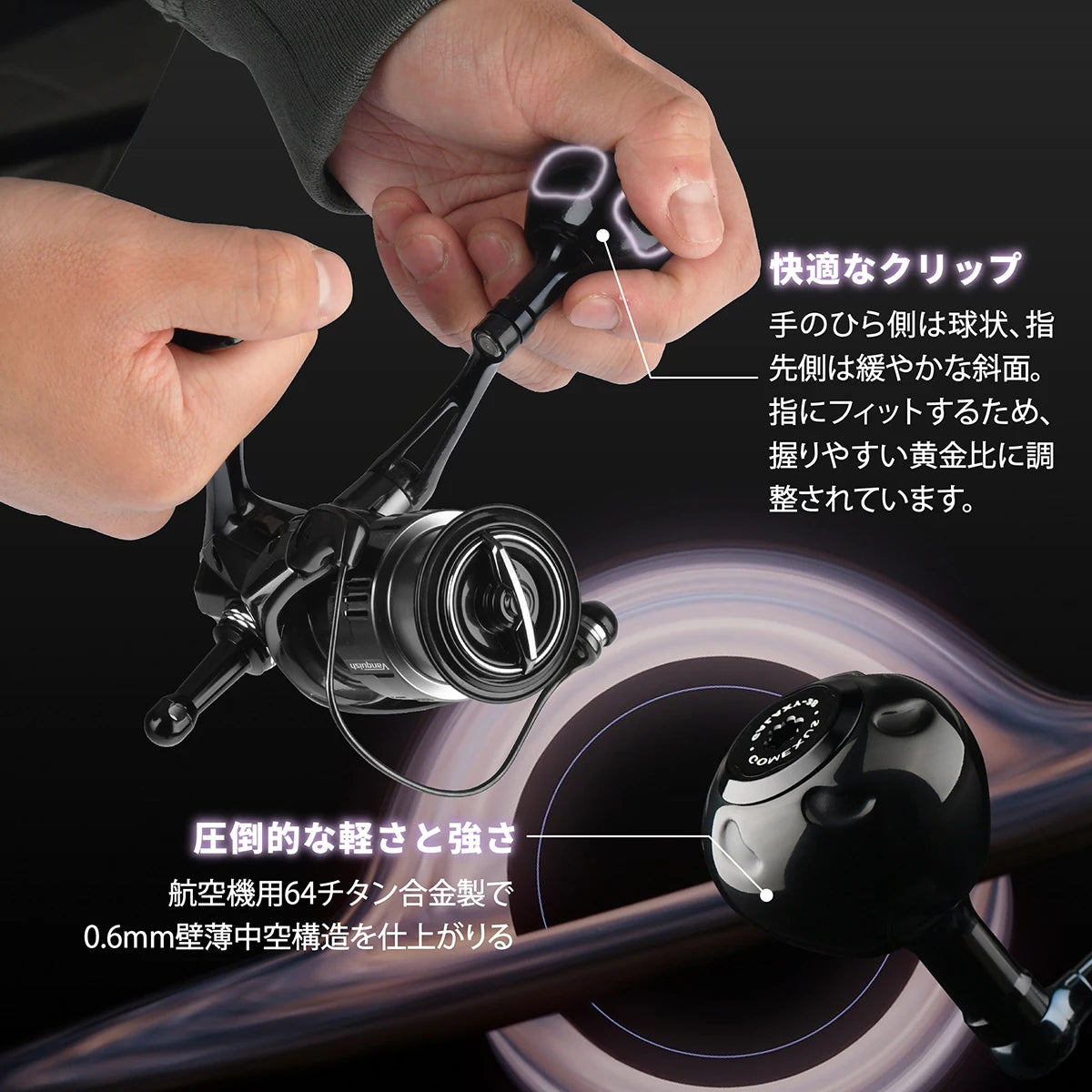 Gomexus Titanium Reel Power Knob 38mm for Shimano Stella Nasci FC Stradic FL Vanquish 0 Daiwa BG MQ Certate Exist LT 2000-5000