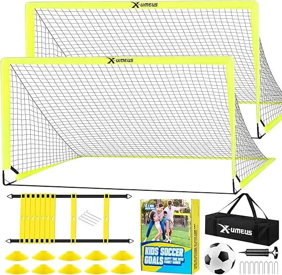 XMSJ Kids Soccer Goal Set Portable Backyard Pop Up Training