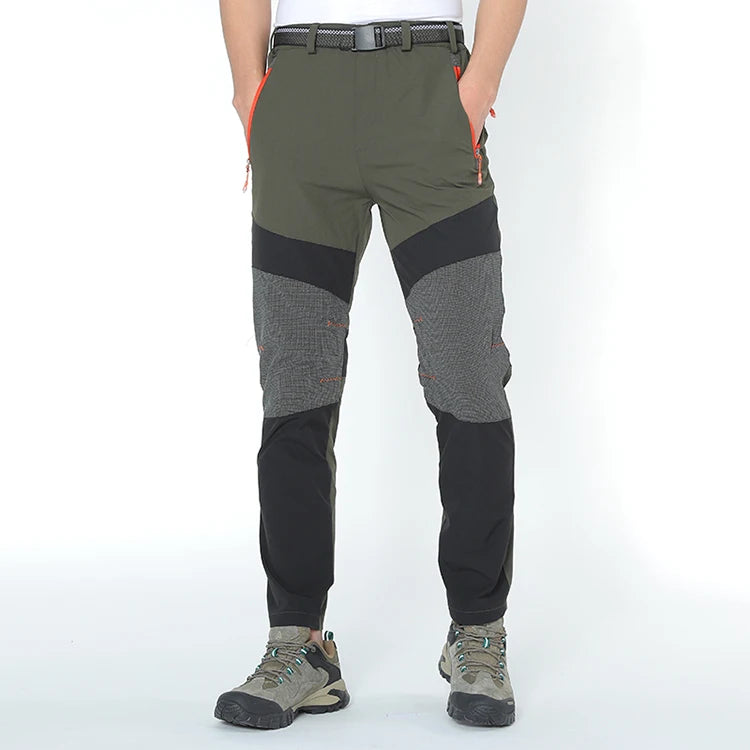 Men's mountaineering outdoor pants with four-sided elastic quick drying pants, light and thin summer elastic breathable quick dr