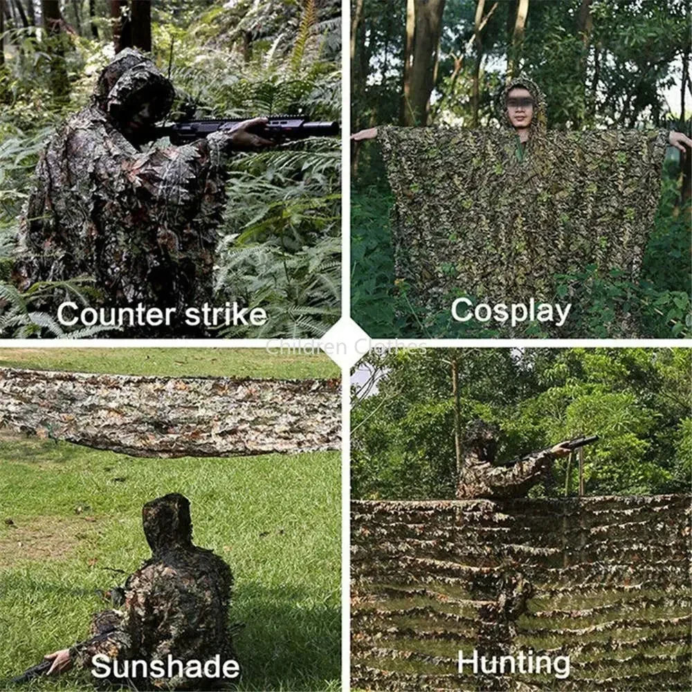 3D Maple Leaf Ghillie Cloak Suit For Wildlife Photography