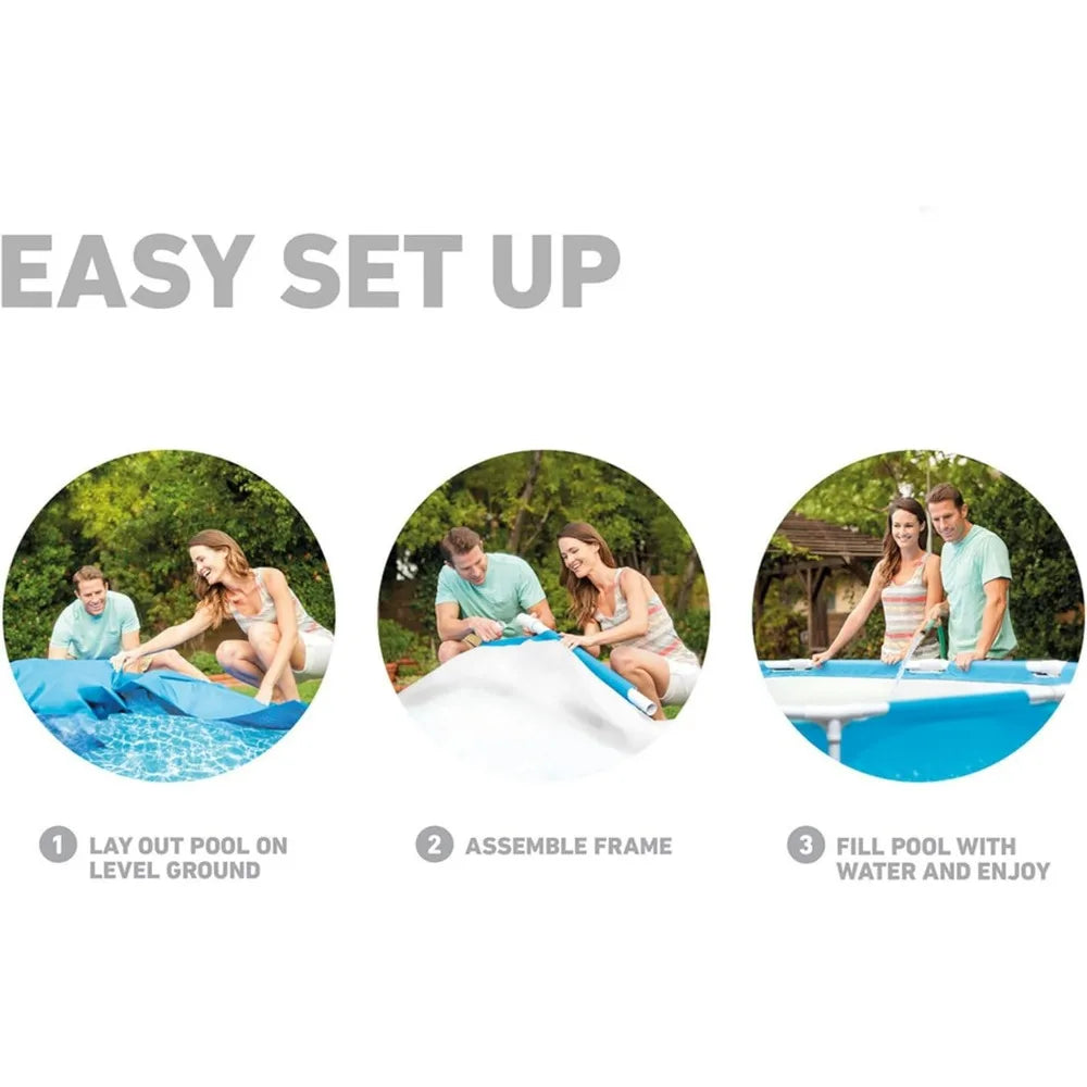 Round Above Ground Metal Frame Pool For Family Use