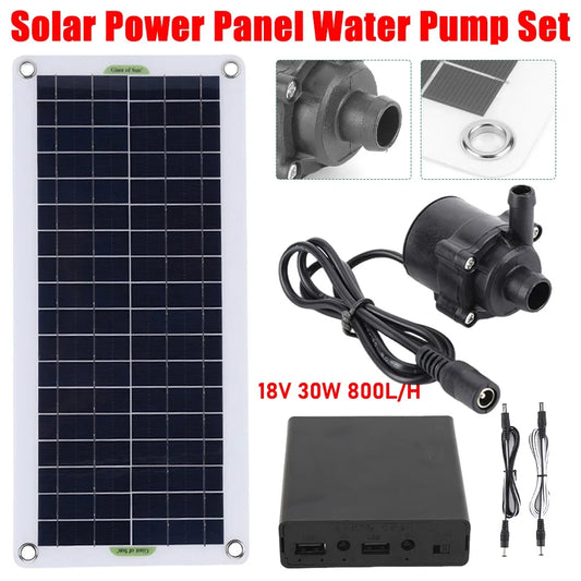 30W 800L/H Fountain Panel Pump Mini Solar Power Panel Water Pump Watering System Energy Saving Kits for Pool Garden Decoration