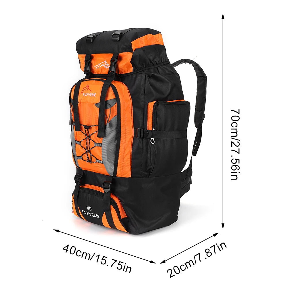 80L Mountaineering Backpack Large Capacity Travel Backpack Adjustable Strap Mountain Climbing Rucksack for Outdoor Sports
