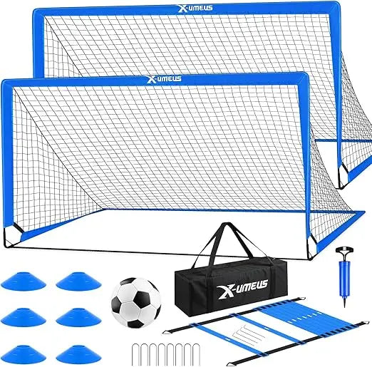 XMSJ Kids Soccer Goal Set Portable Backyard Pop Up Training