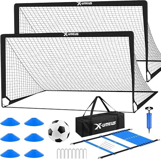 XMSJ Kids Soccer Goal Set Portable Backyard Pop Up Training