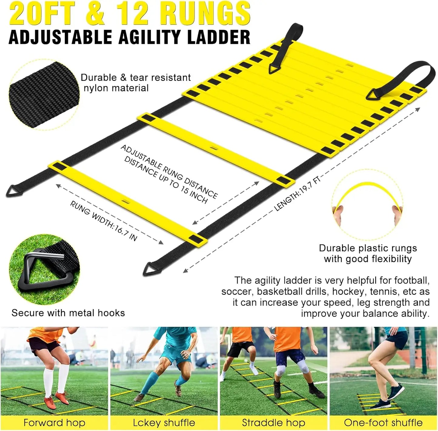 XMSJ Kids Soccer Goal Set Portable Backyard Pop Up Training