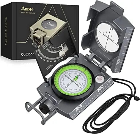 Carrying Anbte Hiking Compass Waterproof Clinometer