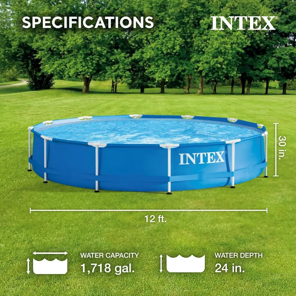 Round Above Ground Metal Frame Pool For Family Use