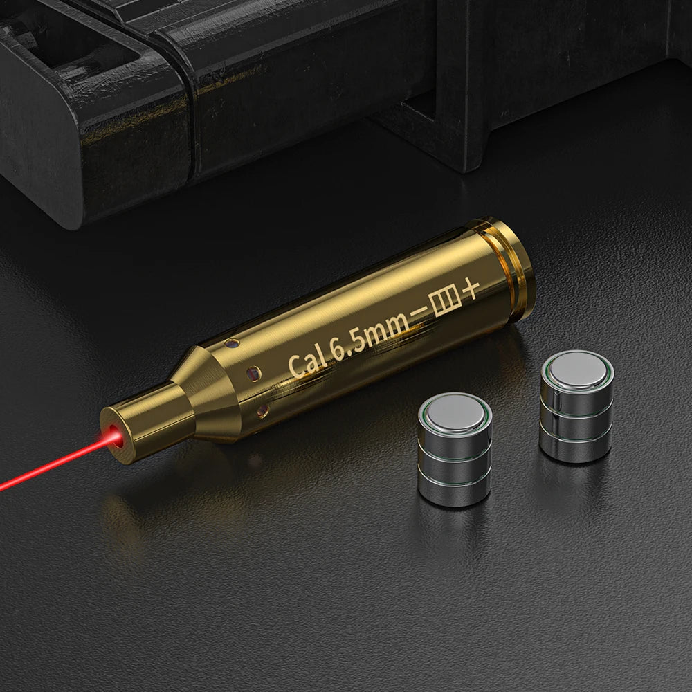 6.5MM Optics Cartridge Red Dot Laser Bore Brass Bore Boresighter For Pistol Rifle Scope Hunting Accessories 6 Batte