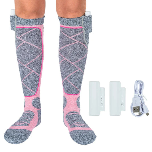 Electric Foot Warm Socks 3.7v Battery Heating Socks Elastic Comfortable 3 Modes Adjustable for Fishing Camping for Hiking Skiing