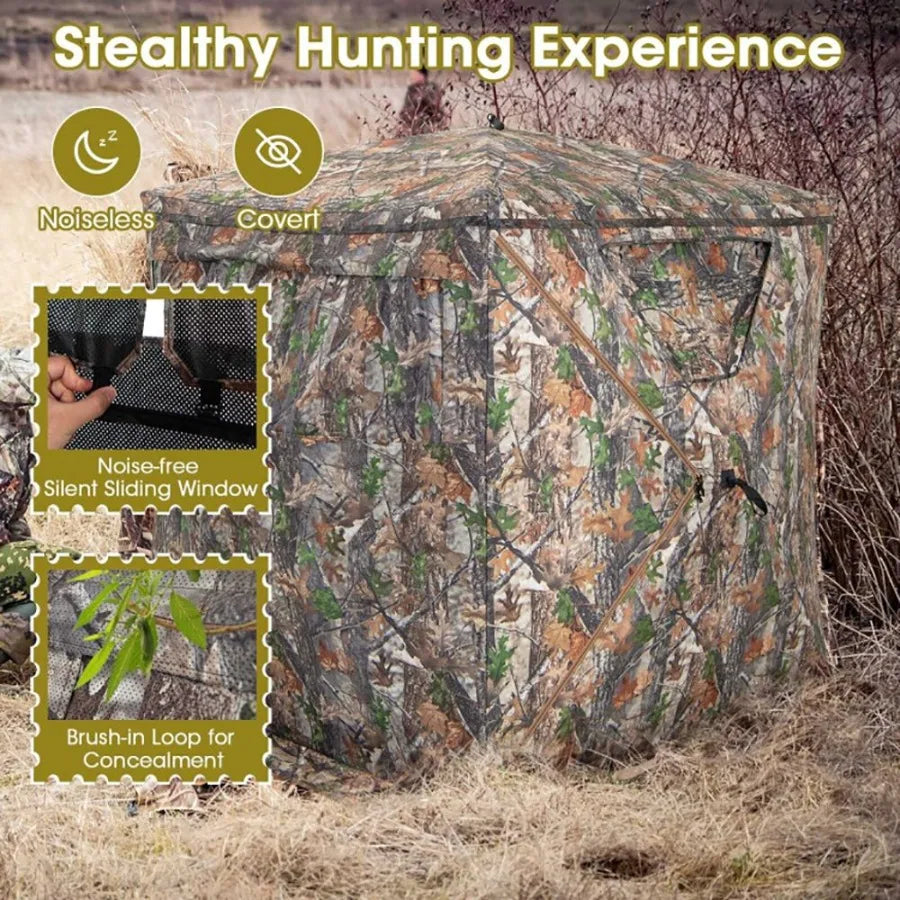 Hunting Blind Portable Pop Up Ground Tent With Carry Bag