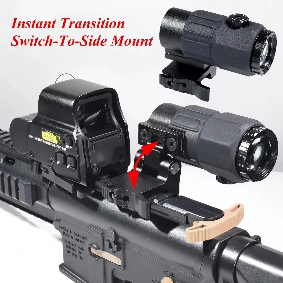 558 G33 Combo Hunting Holographic Sight Red Green Dot Reflex Tactical G43 G45 3X 5X Magnifier Sight Folding Side Flip Riflescope