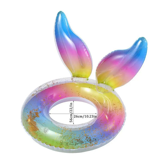 Inflatable Swimming Ring Mermaid Tail Sequin Pool Ring Floating Beach Party Toys For Adult Kids Water Play Tube Swimming Toys