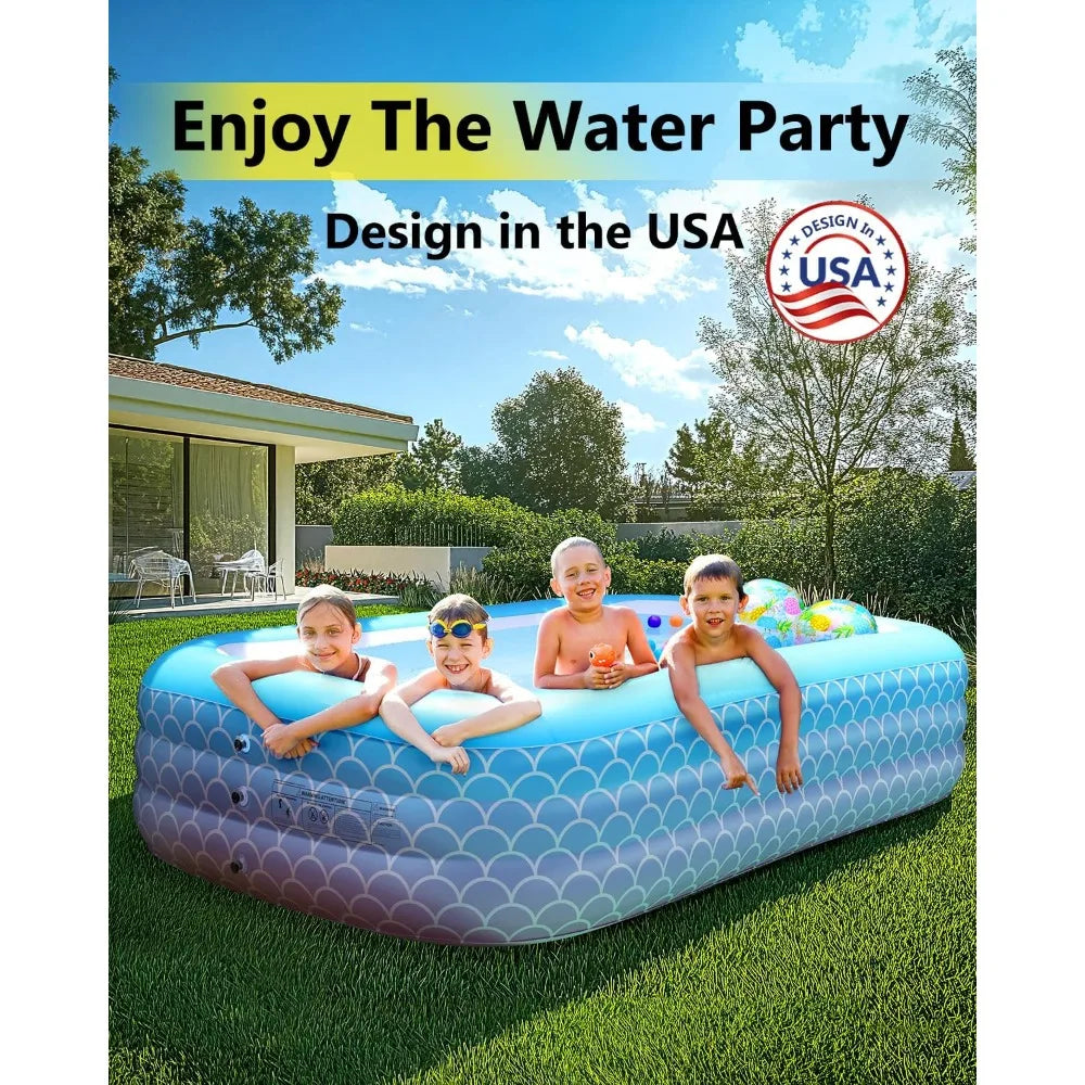 Inflatable Pool for Kids and Adults Leakproof Above Ground