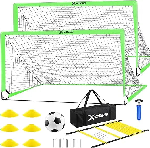 XMSJ Kids Soccer Goal Set Portable Backyard Pop Up Training