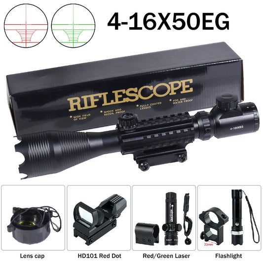 Exit 4-16X50EG Rifle Scope With Red Dot Sight Laser Pointer
