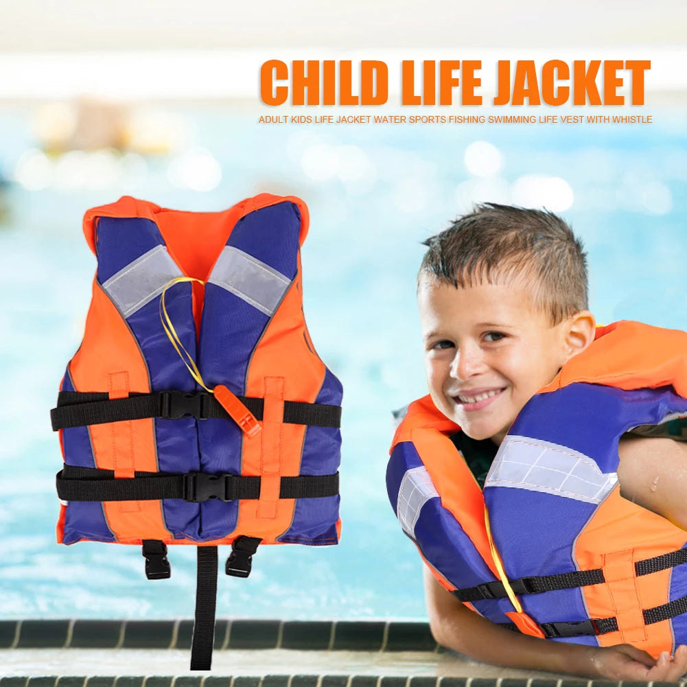 Kids Life Jacket Water Sports Fishing Swimming Boating Life Vest with Whistle