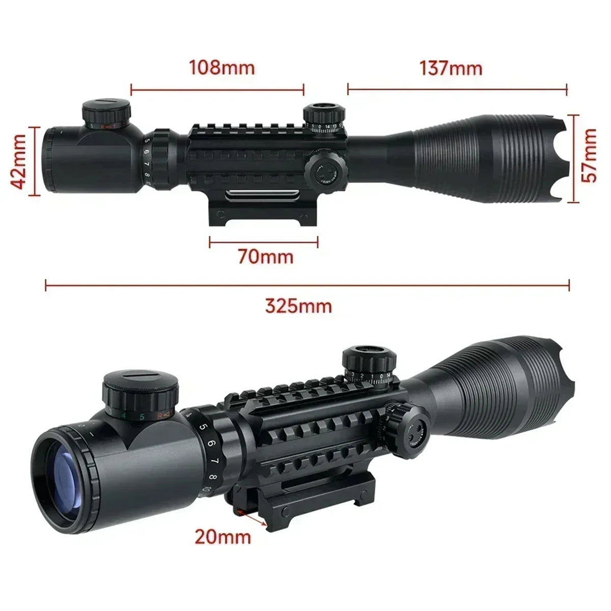 Exit 4-16X50EG Rifle Scope With Red Dot Sight Laser Pointer