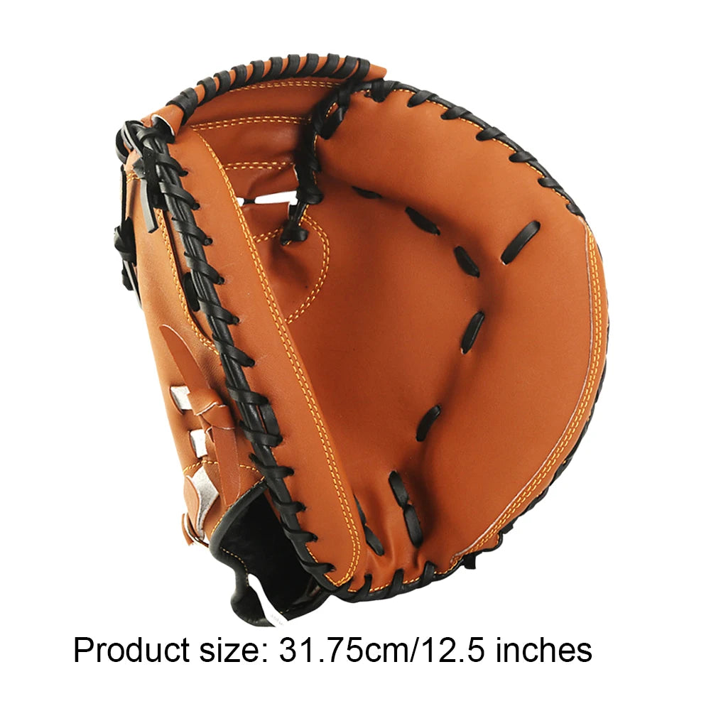 Baseball Glove PU Leather Baseball Fielding Glove Thicken Beginner Play Training Wear-resistant Catcher Mitt for Outdoor Sports
