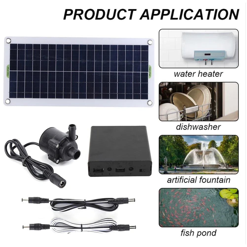 30W 800L/H Fountain Panel Pump Mini Solar Power Panel Water Pump Watering System Energy Saving Kits for Pool Garden Decoration