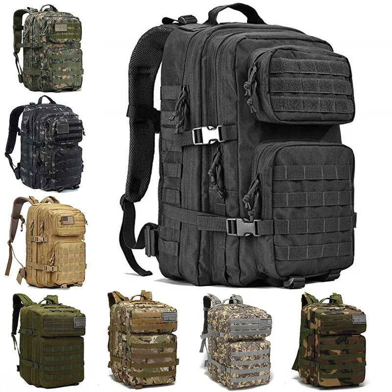 Outdoor tactical backpack multifunctional large capacity camouflage camping waterproof sports mountaineering backpack