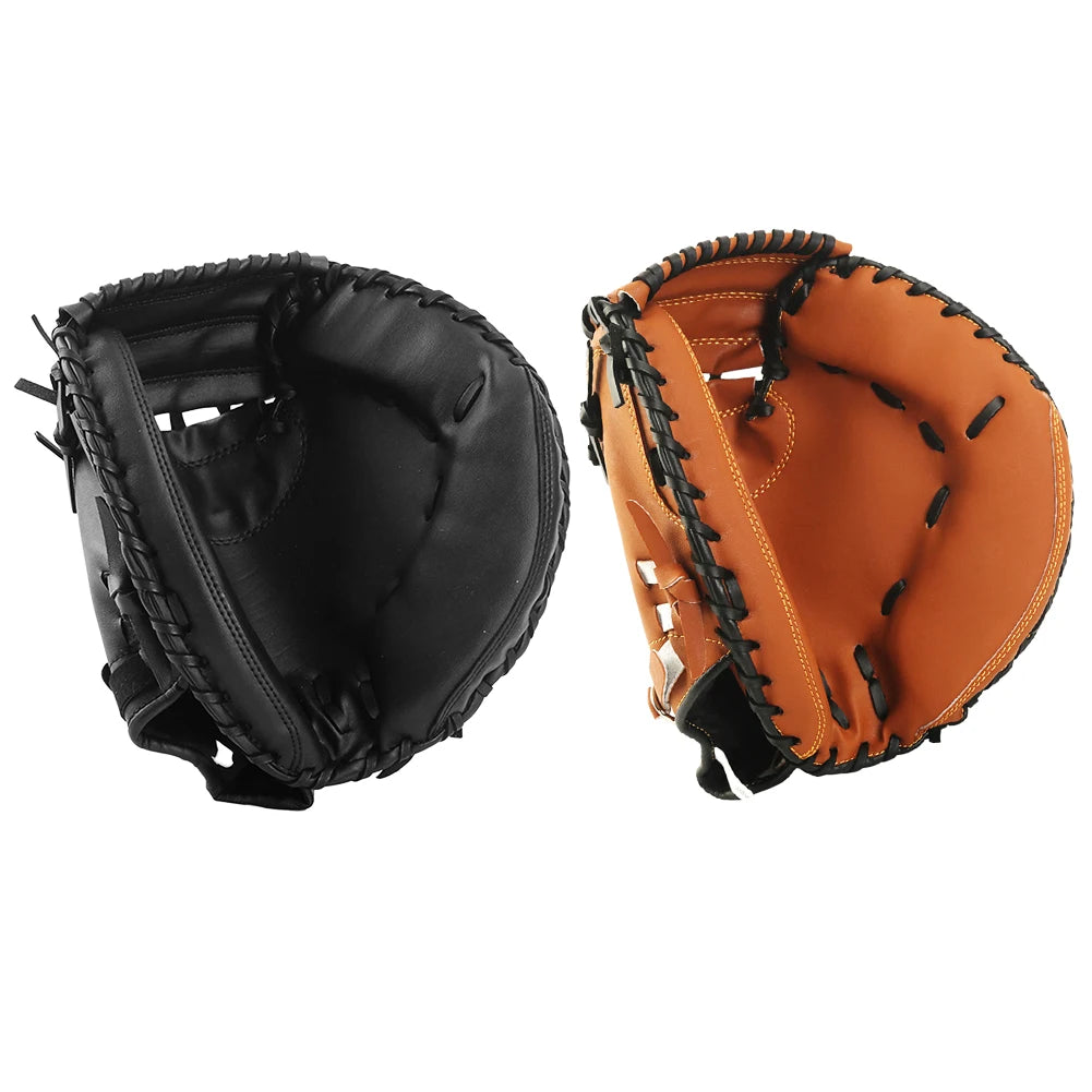 Baseball Glove PU Leather Baseball Fielding Glove Thicken Beginner Play Training Wear-resistant Catcher Mitt for Outdoor Sports