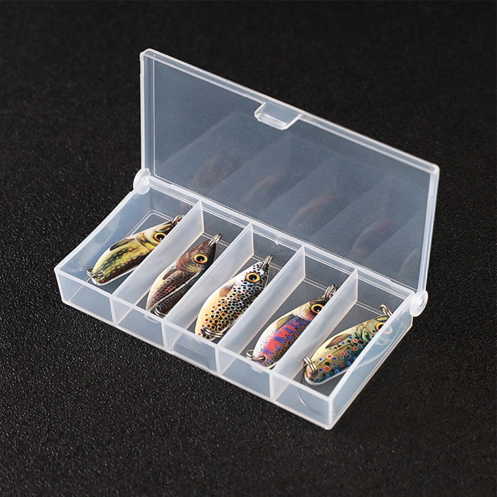 5pcs Fishing Spoon Lure 3g 5g Fishing Bait Metal Swimbait with Hook for River Stream Freshwater Bass Pike Trout